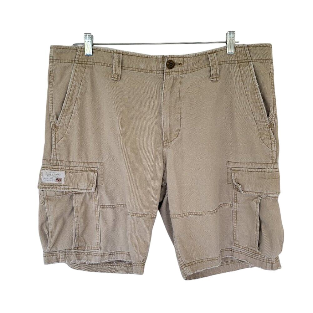 Denim & Supply Ralph Lauren Men's Cargo Shorts Distressed Beige Size 40